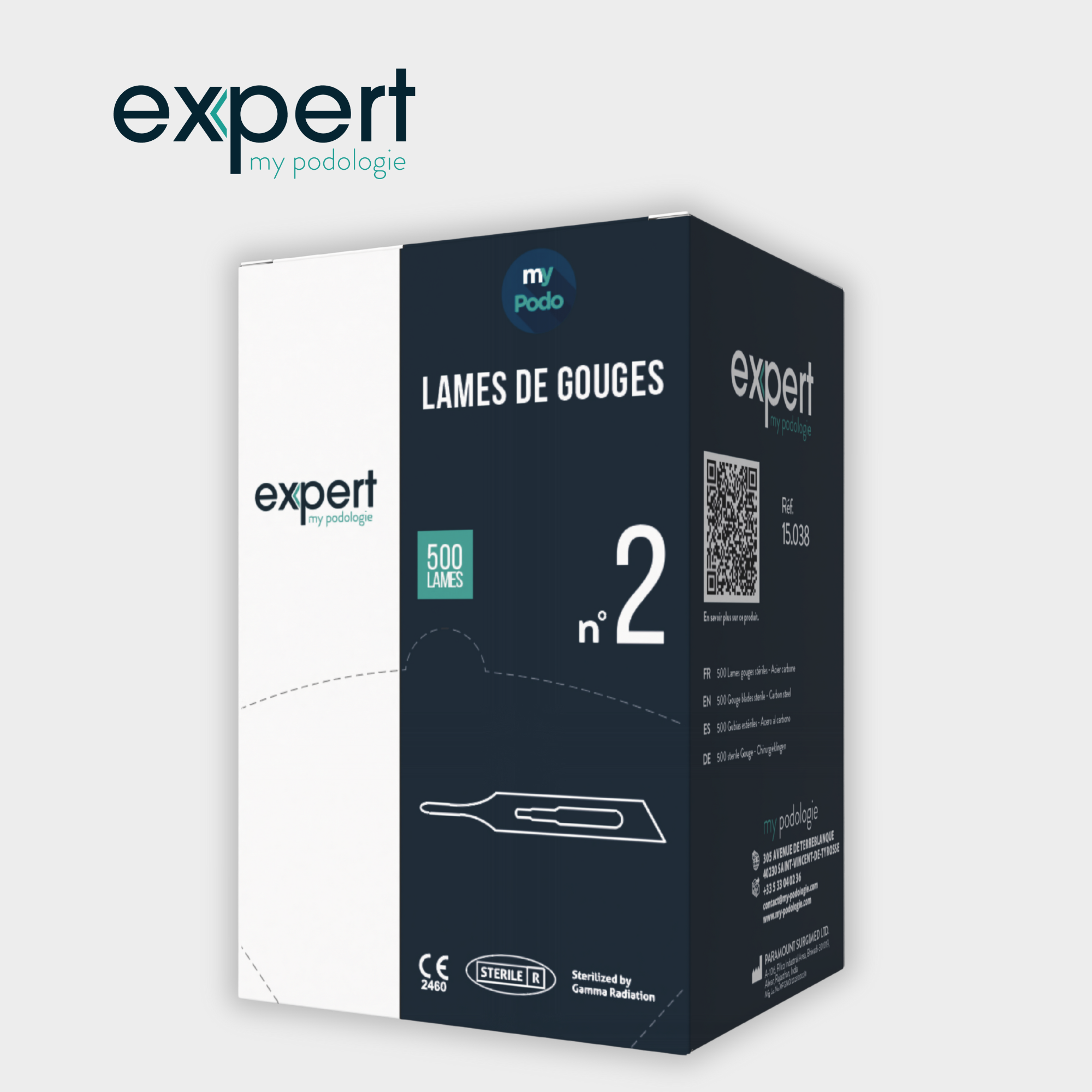 Box of 500 gouge blades No. 2 - Expert - My Podologie