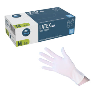Gants d'examen - Latex - Sans poudre - Ambidextres - Boite de 100 - My Médical My Medical 
