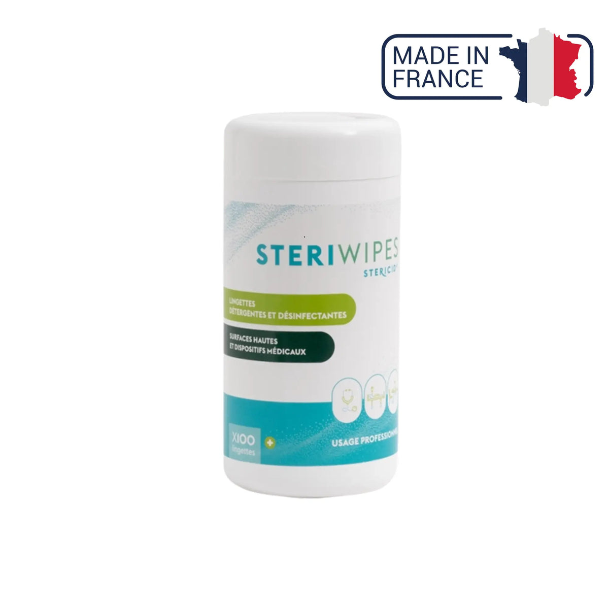 Lingettes nettoyantes désinfectantes Steriwipes - Paquet de 100 - Stericid Stericid 