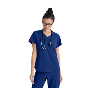 Luma - Tunique col V - Femme - Grey’s Anatomy Evolve Grey’s Anatomy  Bleu Galaxy / XL