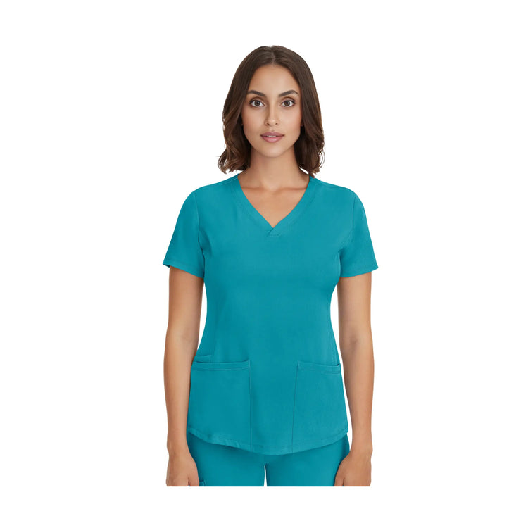 Monique - Tunique médicale - Col V - Femme - Healing Hands - 2 Healing Hands  Bleu CaraÏbes / 3XL