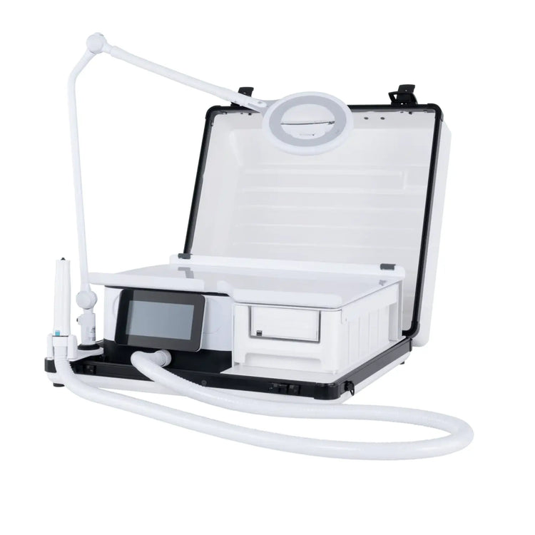 Pack - Étui rigide + Micromoteur Podolog Nova SE + Lampe Loupe Ruck  Lampe-Loupe-Blanche