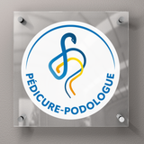 Pedicure-podiatrist plaque with official logo - Plexiglas 45x45cm - With spacers