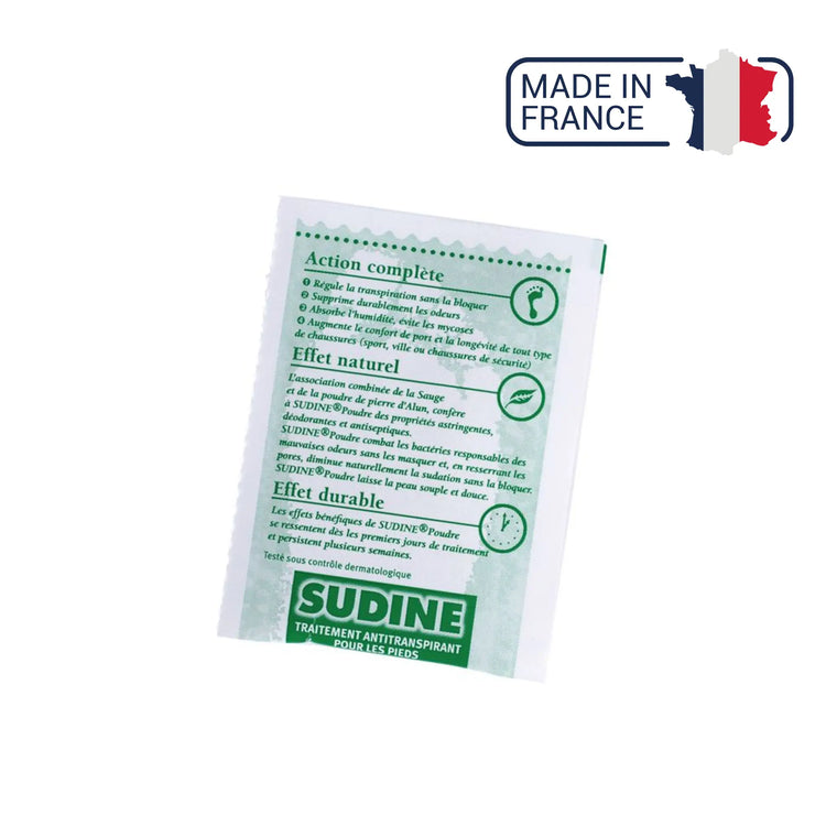 Poudre traitement anti-transpirant pour les pieds - Sudine Laboratoire Sorifa 