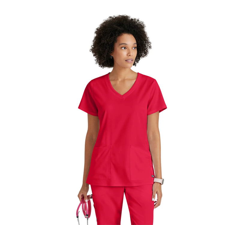 Serena - Tunique col V - Femme - Grey’s Anatomy Stretch Grey’s Anatomy  Rouge / XL